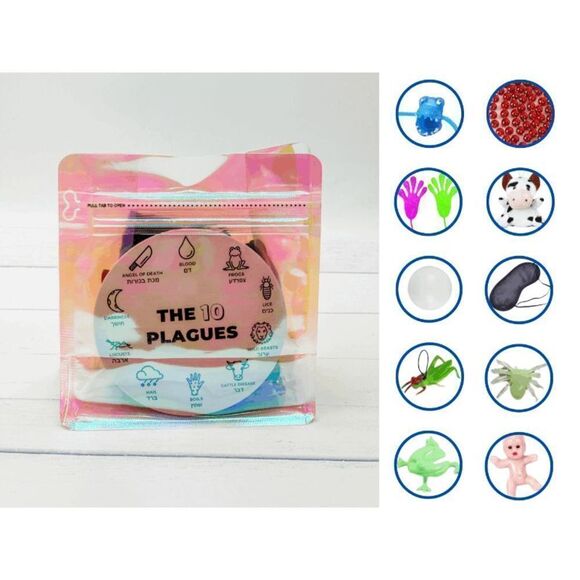 Happy Passover Plagues Kit, Pesach Ten Plagues , 10 Plagues of Egypt, Seder Dinn - Picture 2 of 5